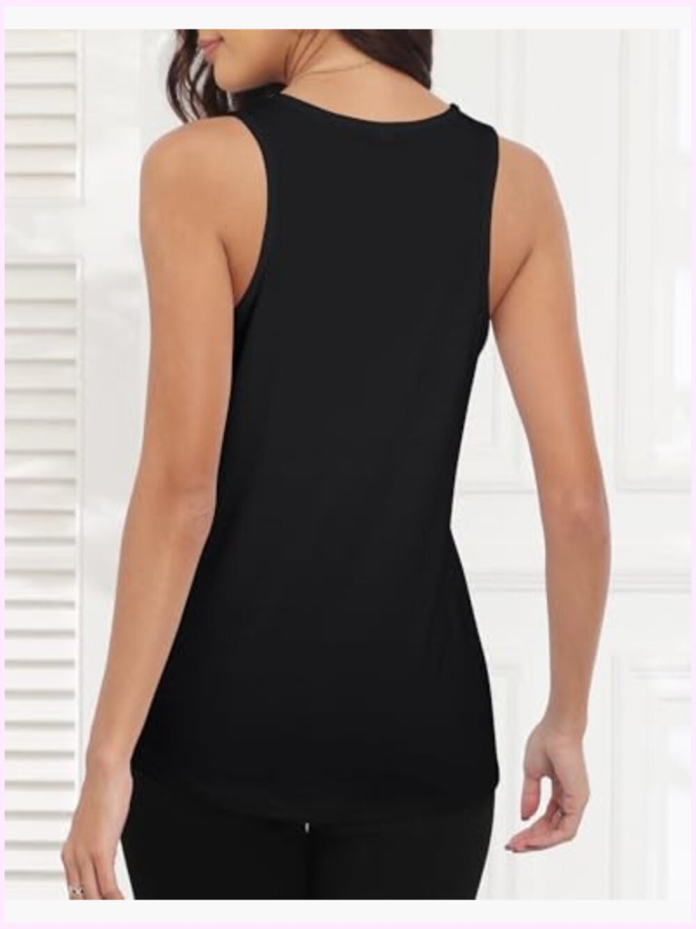 Scoop Neck Flowy Loose Fit Tank Top Sleeveless Summer Tops - Picture 2 of 7